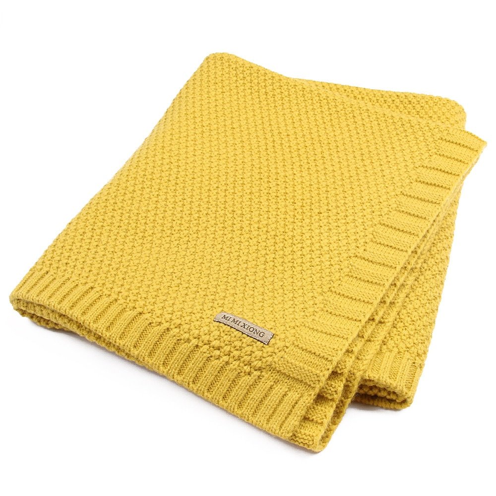 Couverture bébé tricotée jaune Kindsgut